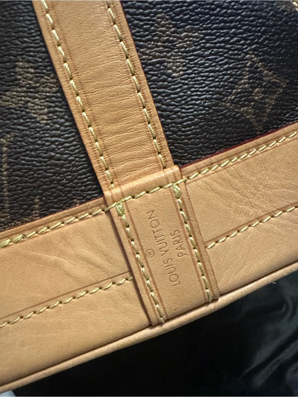 Louis Vuitton Monogram Bucket Shoulder Bag in Brown and Tan Leather Trim - Picture 6 of 13